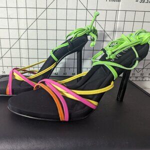NEW- Women's Gianni Bini Stiletto Heeled Sandal Strappy Neon Colors